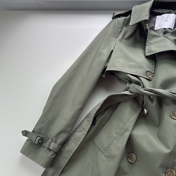 Olive Green Trench Coat Mango - Picture 5 of 12